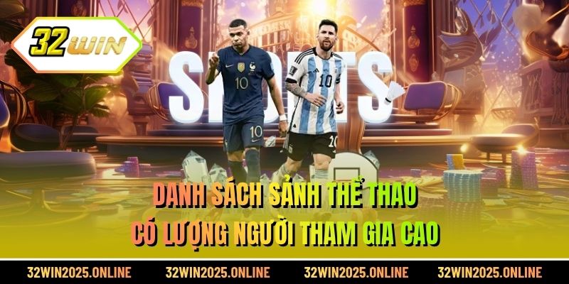 Danh sách sảnh thể thao có lượng người tham gia cao